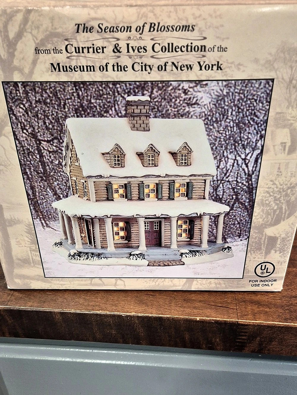 Currier & Ives The Season of Blossoms Holiday Decor House Scene